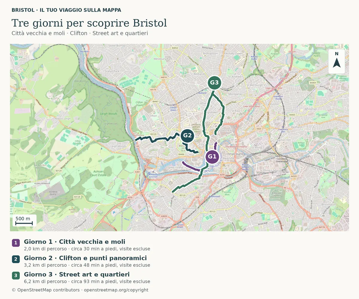 Mappa di Bristol — Le tre giornate a Bristol