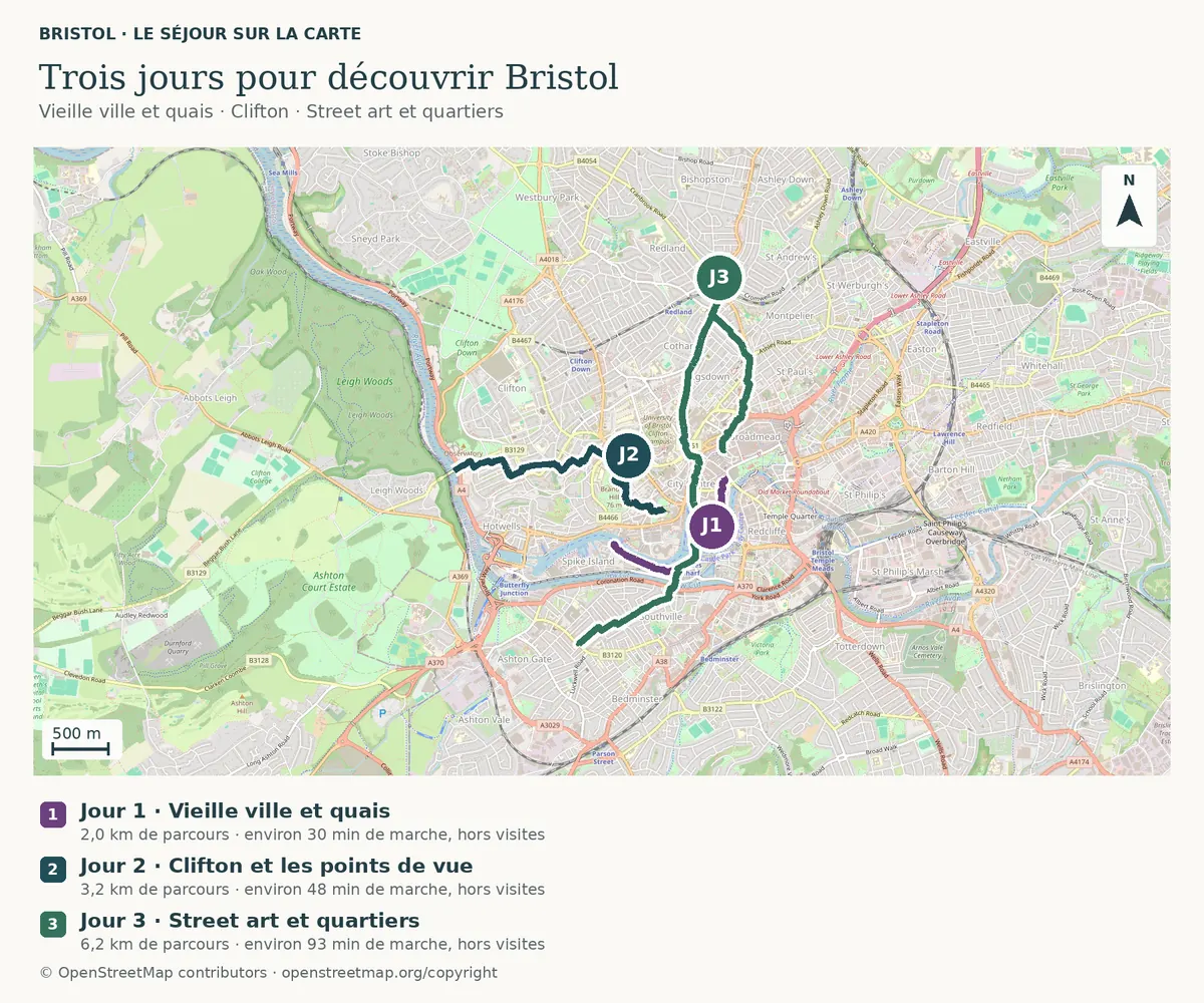Carte de Bristol — Les trois journées à Bristol