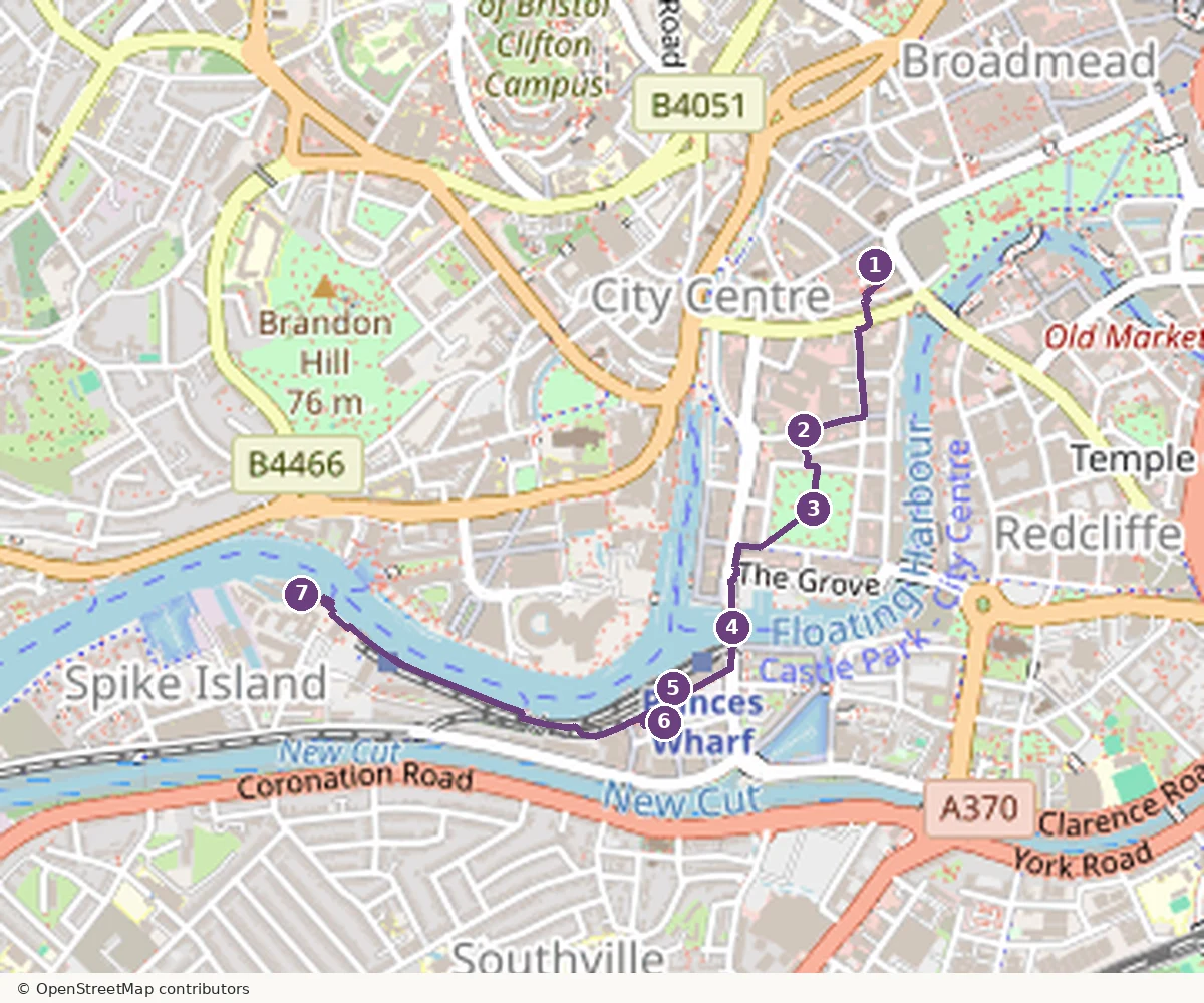 St Nicholas Market, King Street, Queen Square, Prince Street Bridge, M Shed, Wapping Wharf, SS Great Britain